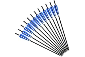 NIKA ARCHERY Lot de 12 flèches d'arbalète en carbone 16" Tige 18" 20" 22" pour Outdoor Target Powerful Hunting Shooting Shooting