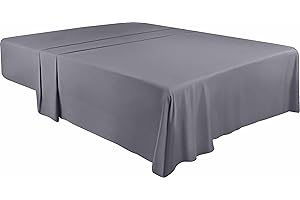 Utopia Bedding - Lenzuolo da letto - Lenzuolo singolo 167 x 243 cm - Lenzuolo piatto, morbido, in microfibra spazzolata - Grigio