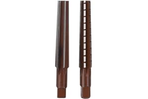 Kegel-Reibahlen-Set, 2 Stück, grob + feine Morsekegel-Reibahle, Hartstahl, Bohrreibahle, Schneidewerkzeug, gerader Schaft, Handreibahle (MT2#)