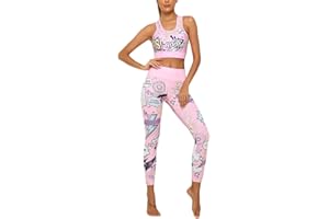 ORANDESIGNE Ensemble de Sport Femme 2 Pièces Survêtements Été Tank Top Push Up et Slim Fit Pantalon Tenue de Sport Stretch Élastique Fitness Jogging Yoga Course