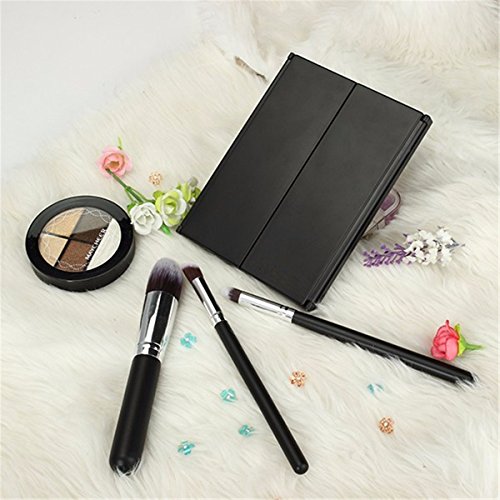 Kosmetikspiegel mit LED beleuchtung ,Charminer super helle 8 LEDs 3 Seite Tri-Fold Schminkspiegel, batteriebetrieben(Batterie nicht enthalten) Beleuchtet Makeup Spiegel,Badspiegel Ohne vergrößerung Reisespiegel Faltbare Beleuchtet Standspiegel - 5