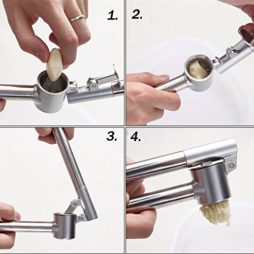 Makidar Edelstahl Knoblauchpresse Ingwerpresse Knoblauchpressen Edelstahl Presse Praktischer Küchenhelfer Mit Langer Verwendungsdauer Leicht Zu Reinigen - 5