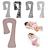 Seitenschläferkissen Schwangerschaftskissen Stillkissen Lagerungskissen ca.134x80x65cm Typ 7 (Braun / Pünktchen Nr. 017)