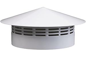 EXTRWORY Sombrero de lluvia de PVC integrado para salida de aire, tapa de lluvia con gran diámetro de 75 – 160 mm, tapa de ventilación de tubo, tapa transpirable, práctica protección para la lluvia