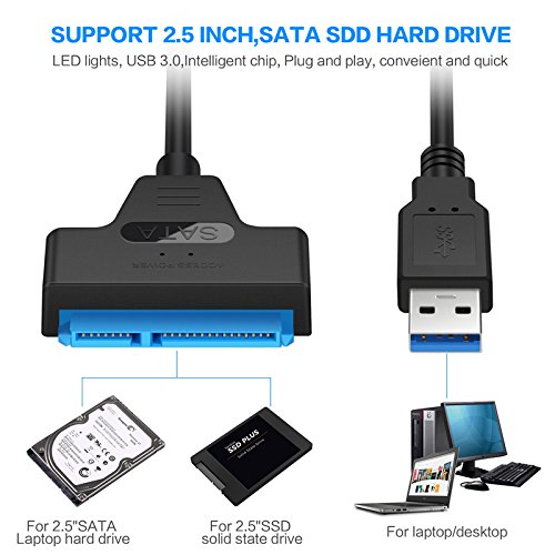 BlueBeach® SATA 3 Adapter USB 3.0 bis 2.5″ Festplatte HDD SSD SATA III 22 Pin Konverter 6Gbps UASP unterstützt - 2