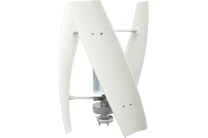 OUKANING Vertikal vindturbin, nylonfiberblad, automatisk bromsning, vindturbin med intelligent mikroprocessorstyrenhet, intelligent (4 flänshål, 12 V)