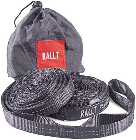 Rallt Hammock Tree Straps - Combined 2000+ LB Breaking Strength, 20 Feet Long, 36 Loops. 100% No Stretch Polyester Suspension Straps