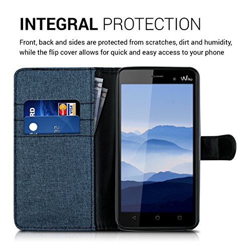 kwmobile Funda para Wiko Lenny 3 - Wallet Case Plegable de Cuero sint tico - Cover con Tapa Tarjetero y Soporte en Azul Oscuro Negro reviews kwmobile Funda para Wiko Lenny 3 - Wallet Case Plegable de Cuero sint tico - Cover con Tapa Tarjetero y Soporte en Azul Oscuro Negro