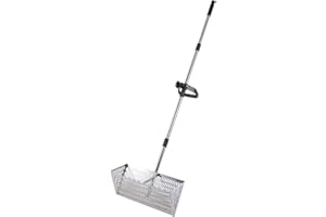 BKAZWE Râteau de Puce de Sable, Grand tamis à sable de plage en acier inoxydable avec poignée de 140 cm de long et panier de 40 x 20 cm - Passoire à sable amovible pour la pêche et la plage