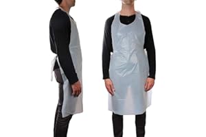 REAL ACCESSORIES Premium Quality Disposable Aprons 100 Pack White for Adults | Perfect for Everyday USE for Shops, Work Place, Hair Dresser, Catering, Clinic MULTI PURPOSE USE FOR ALL