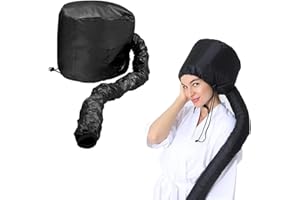 JYNXOR Casco Asciugacapelli, Caschi per Asciugatura,Bonnet Casco per Asciugacapelli con Elastico per Attacco Phon,Casco Riscaldata Per La Profondo Cura Dei Capelli,per Asciugatura Capelli Ricci(Nero)