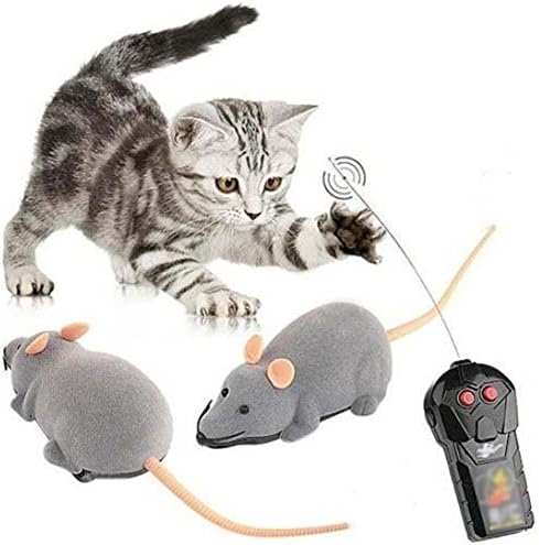 Remote Control Wireless Controller RC Rat Mouse Mice Hameln Animal Toys For Cat Dog Kitten Teaser Playing Pet Toy Novelty Funny (Gray)