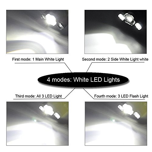 Boruit Led stirnlampe kopflampe 2016 LED-Scheinwerfer, super heller nachladbarer Hauptfackel-LED-Scheinwerfer mit 4 Modi, XM-L2 + 2XP-E LED wasserdichte Zoomable Kopf-Fackelampe für das Wandern des kampierenden kletternden das Radfahren-Fischensicherheits-Lichtes - 5
