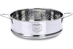 BESTONZON Inserto per , in acciaio inox, impilabile, per alimenti, a vapore, in vaso, per pomello, pesce, verdure, pollo, cucina, 20 cm