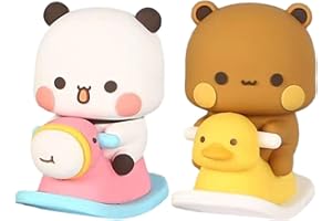 Onlynery Wackelfigur Auto, Bubu Dudu Kawaii Deko, Bubu Dudu Kuscheltier, Niedliche Auto-Armaturenbrett-Dekorationen, Panda-Bär-Figur, Auto-Armaturenbrett-Dekor, Bärenstatue, Schreibtischdekoration