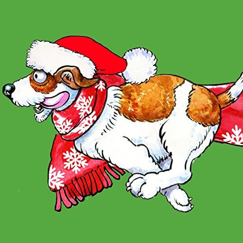 CHRISTMAS DOG. LARGE PERSONALISED WALL DECORATION. Beautifully illustrated by GD High.