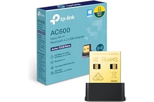 TP-Link Archer T2UB Nano Adattatore Bluetooth 4.2 WiFi USB, Dual Band AC600Mbps, Chiavetta per PC Fisso, Trasmettitore, Scheda di Rete, Windows 11/10