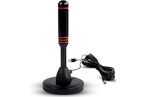 Bohaner High Gain Freeview TV Aerial With Strong Signal Portable HD Freeview Aerial Antenna for Smart TV USB TV Tuner 1080P 4K DAB Radio Indoor Outdoor TV Aerial With Magnetic Base