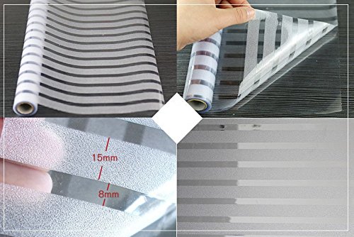 Schönes Leben* Glasdekorfolie Fensterfolie Sichtschutzfolie Selbstklebend Milchglasfolie Fensteraufkleber Fenster Aufkleber Ohne Klebe 90×200 cm (Streifen) - 5