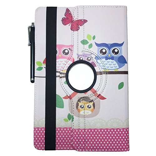 Archos 101b Oxygen – 10.1 Zoll Drehbare Tablet Schutztasche mit Standfunktion + Touch Pen – 10.1 Zoll Baby Eulen 360° - 3