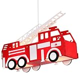 Feuerwehr Auto Hänge Leuchte rot Pendel Lampe Kinder Spiel Zimmer Beleuchtung Globo 15726 - 6