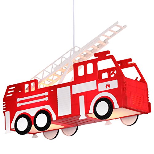 Feuerwehr Auto Hänge Leuchte rot Pendel Lampe Kinder Spiel Zimmer Beleuchtung Globo 15726 - 5