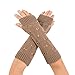 Produktbild happy event Frauen Winter Handgelenk Arm wärmer Solide gestrickte lange fingerlose Handschuhe (Khaki)