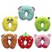 HuaYang Soft Cartoon Style U Shape Neck Rest Pillow Cushion For Car Airplane Travel(Bear)