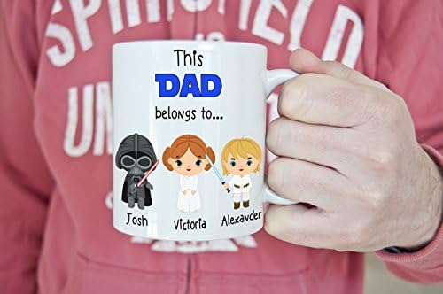 Dad Family Mug Fathers day with personalised starwars characters and names (Please read Details on how to Personalise)