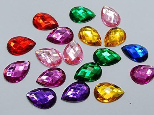 Sriheart 250 High Quality Resin Flat back Teardrop / Pear Rhinestones 8mm*5mm (Mix)
