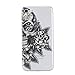 Produktbild iPhone 7 Hülle (4,7 Zoll),iPhone 7 4.7" Schutzhülle, Edaroo Cartoon Tiere Blume Bunte Malerei Crystal Kirstall Transparent durchsichtig Weiche Klare Ultradünne Silikon handyhülle TPU Bumper Case Ultra dünne Gel Anti- scratch hinten Tasche Etui Bumper Schutzhülle für iPhone 7 (4.7 Zoll) - Schwarzer Schädel