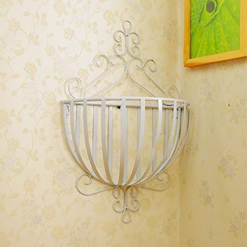 Piontth European Iron Balcony Flower Frame Wall Hanging Assembly Flowerpot Rack Wall Mural Creative Flower Stand ( Color : White )
