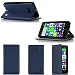 Produktbild Nokia Lumia 930 4G Tasche Leder Style blau Hülle Cover mit Stand - Zubehör Etui smartphone 2014 Nokia 930 Windows Phone 8.1 Flip Case Schutzhülle (Handy tasche folio PU Leder, Blue) - Brand XEPTIO accessoires