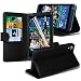 Produktbild I-Tronixs ( schwarz ) Schutzhülle HTC Desire 625 / Schutzhülle HTC Desire 626G+/ HTC Desire 626G hülle (Abmessungen: 146.9 x 70.9 x 8.2 mm) Case Premium Quality Book Style PU Leder Tasche Flip Cover Case Hülle+ LCD Screen Protector Guard, Poliertuch & Mini Retractable Stylus Pen