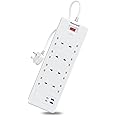 Honeywell 8 Out Surge Protector with Master Switch, Spike Guard/Extension board, 8 Outlet, 2xPD20W & 2xUSB, 1050 Joules,1.8 Meter Cord, DSW,Automatic Overload Protection, 3 Years Manufacturer Warranty