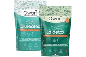 OWARI Pack Drainage - 1x Slim Tea Cure Détox et 1x Diuretea - Set de Tisane Drainante et Thé Minceur pour Perte de Poids - Tisane Minceur et Draineur Puissant - 2x 100 g - Fabrication Française
