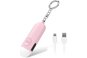 Ninonly Allarme Personale, 130 dB Allarme Antiaggressione Ricaricabile per Difesa Personale, Portachiavi Sirena Allarme Autodifesa con Luce LED per Donne Uomini Bambini Anziani