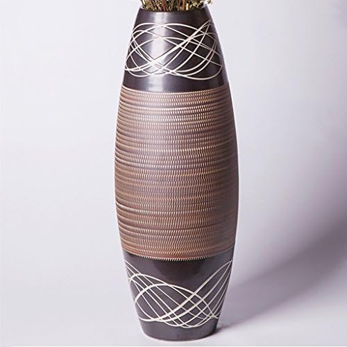 wysm Floor Vase Ceramic 22 * 60cm (Wavy Line) Modern Simple Entrance Living Room TV Cabinet Flower Flower Dry Flower Water Paint Decoration