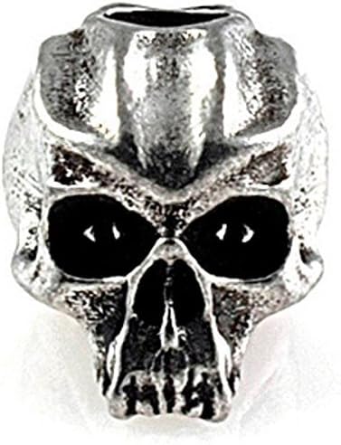 Schmuckatelli CO Cyber Skull Bead, Pewter, CYP by Schmuckatelli