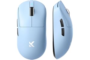 MCHOSE A7 Souris Gaming Légère 59 g avec Récepteur sans Fil Ultra-Rapide 26 000 DPI, Taux de Rapport 8 K Hz, Souris de Jeu BT/2,4 G sans Fil/Filaire, Batterie de 200 Heures, Bleu