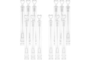 D.A.Y. REPUBLIC 12 Mini Heart Bubble Tubes With 4ml Bubble Liquid Solution and Blow Wands, Weddings favours, Parties, Celebrations, Children’s Birthday Party Bag Fillers, Kids Toys (White Heart 12 Pack)