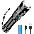 Calyrex Torches LED Super Bright Rechargeable, Flashlight 20000 Lumens XHP70 Torches Battery Powered, IP65 Waterproof, 5 Light Modes Zooma, for Camping Hiking Emergency