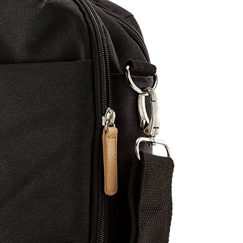 deleyCON Notebook-Tasche bis 15 6    Zoll  39 6cm  Laptop Notebook Netbook Macbook Tragetasche Schultertasche Schutztasche Leinengewebe Schwarz