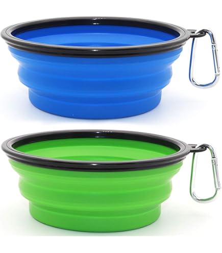 Bol D'eau Pliable Pour Chien Et Chat – TPE Léger – Avec Carabinier – Idéal Randonnée, Voyage, Camping