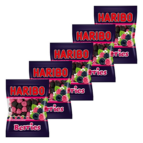 Haribo Berries, 5er Pack, Gummibärchen, Weingummi, Fruchtgummi, Im Beutel, Tüte
