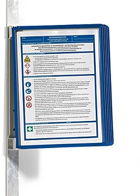 Durable 591407 Vario Magnet Wall Support Mural Magnétique 5 Pochettes pour Consultation et Présentation Documents Bleu foncé