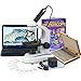 AmScope M149C-PS100-WM-E Digital Compound Monocular Microscope WF10x and WF25x Eyepieces 40x-1000x Magnification LED Illumination Brightfield Single-Lens Condenser Plain Stage 110V or Battery-Powered Heavy-Duty Metal Frame Includes Set of 100 Prepared Slides Book 0.3MP Camera and Software RS.31507.00