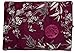 Purple Wine Red Embroidered Floral Silk Make Up Bag/ Wrap /Jewellery Roll