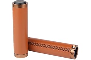 VOANZO 1 Paio di manopole per Manubrio della Bicicletta manopole per Bicicletta in Similpelle per la Guida Sportiva (Marrone)