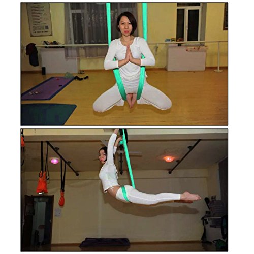 Pellor 5M Deluxe Air Fliegen Yoga Rutschfeste Hammock Aerial Yoga Hammock Fitness Schwingen Hängematte Hängetuch mit 440 lb Belastung - 3